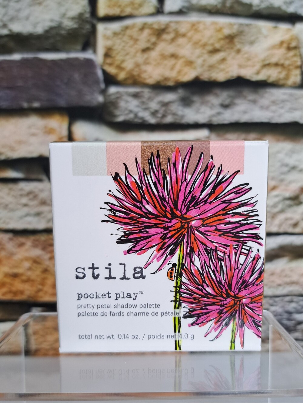 Stila Pocket Play Pretty Petal Shadow Palette - Pink Floral Packaging